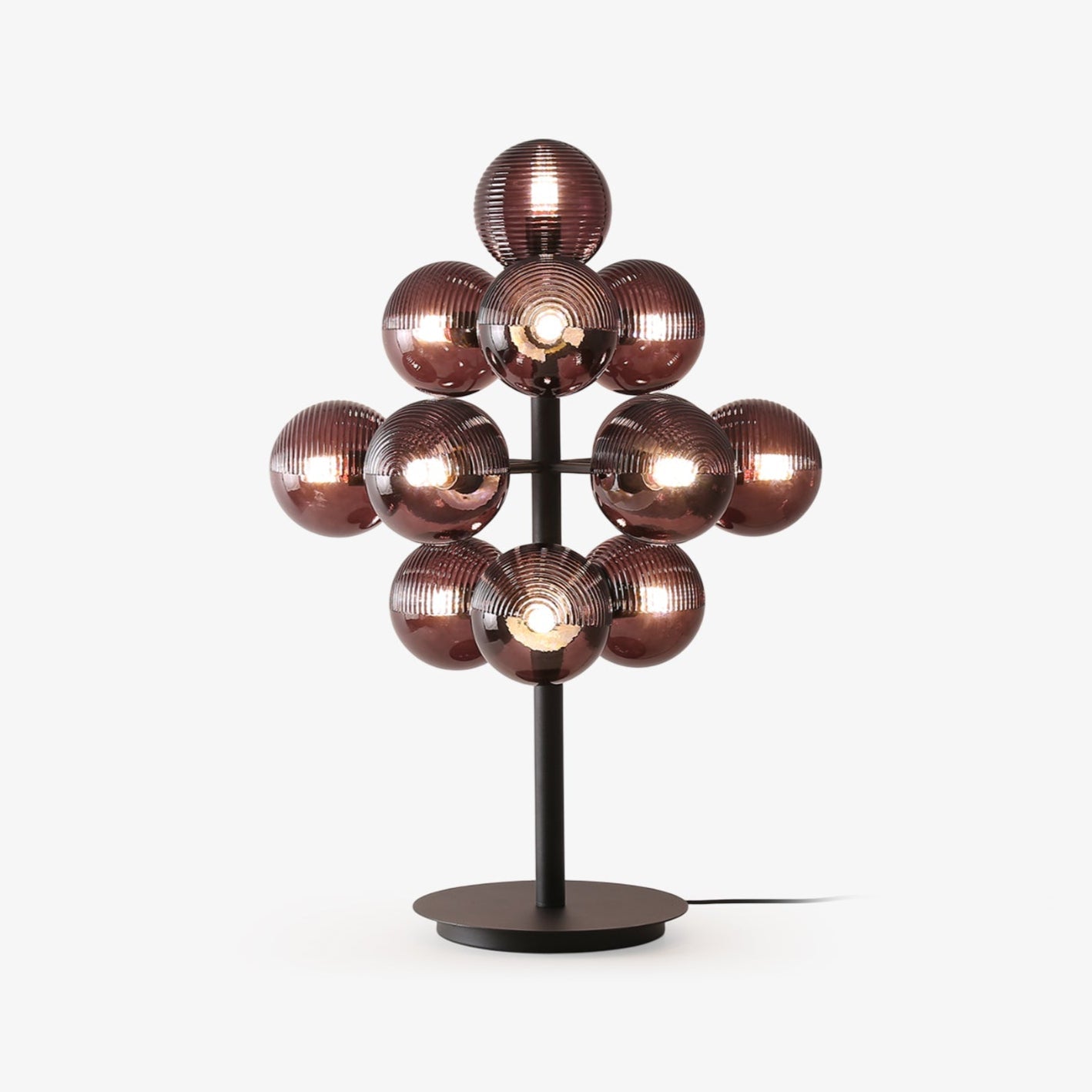 Grape Table Lamp | Iron & Glass | Black & Purple