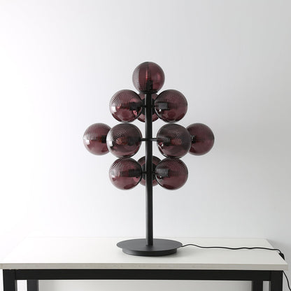 Grape Table Lamp | Iron & Glass | Black & Purple
