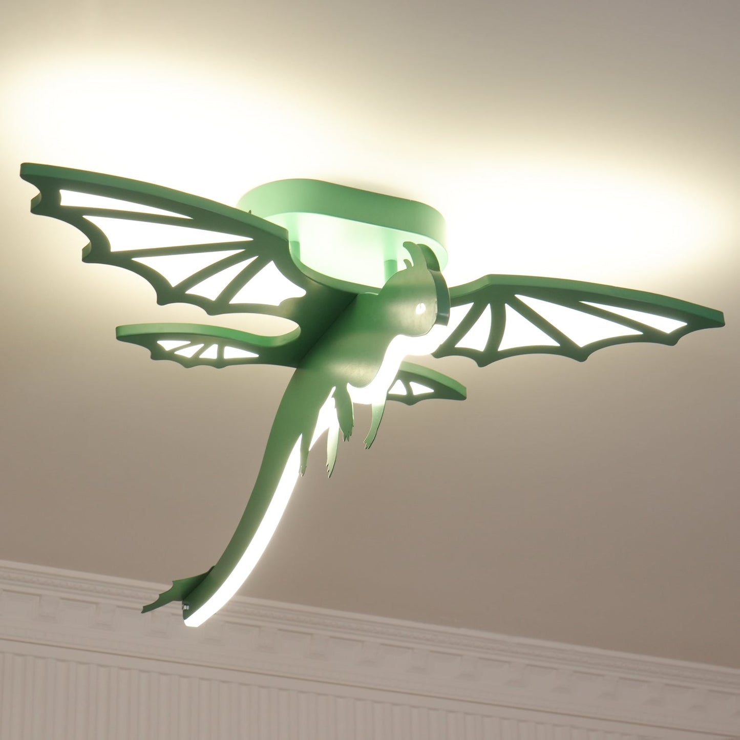 Green Dinosaur Ceiling Light | LED Acrylic | Green