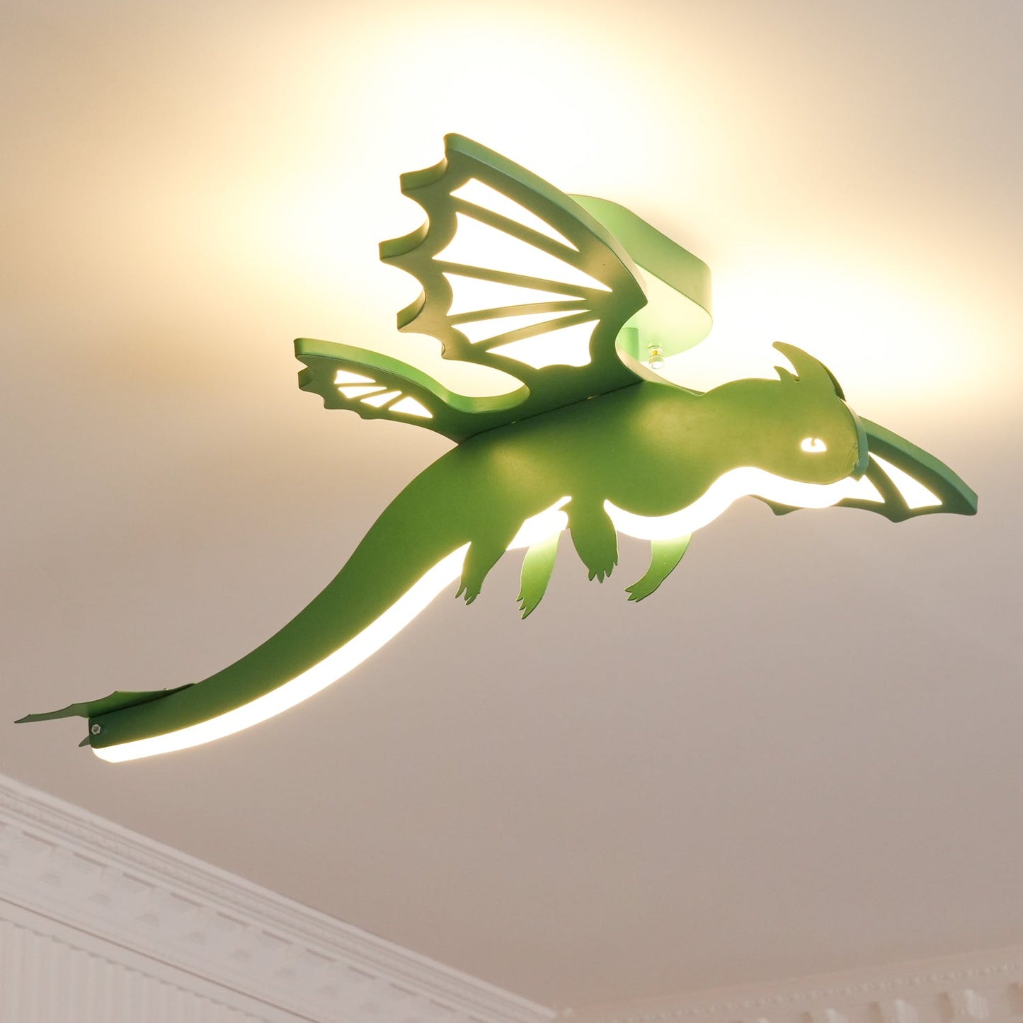 Green Dinosaur Ceiling Light | LED Acrylic | Green