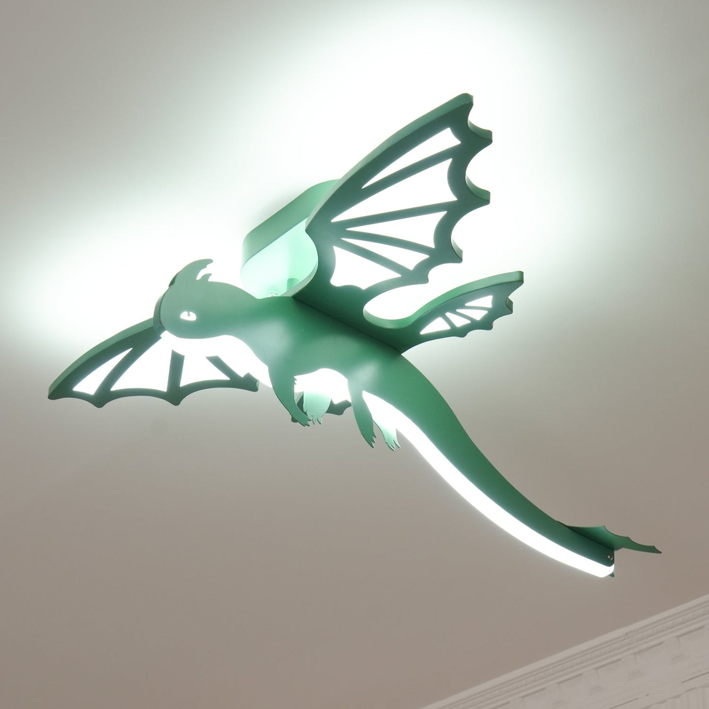 Green Dinosaur Ceiling Light | LED Acrylic | Green
