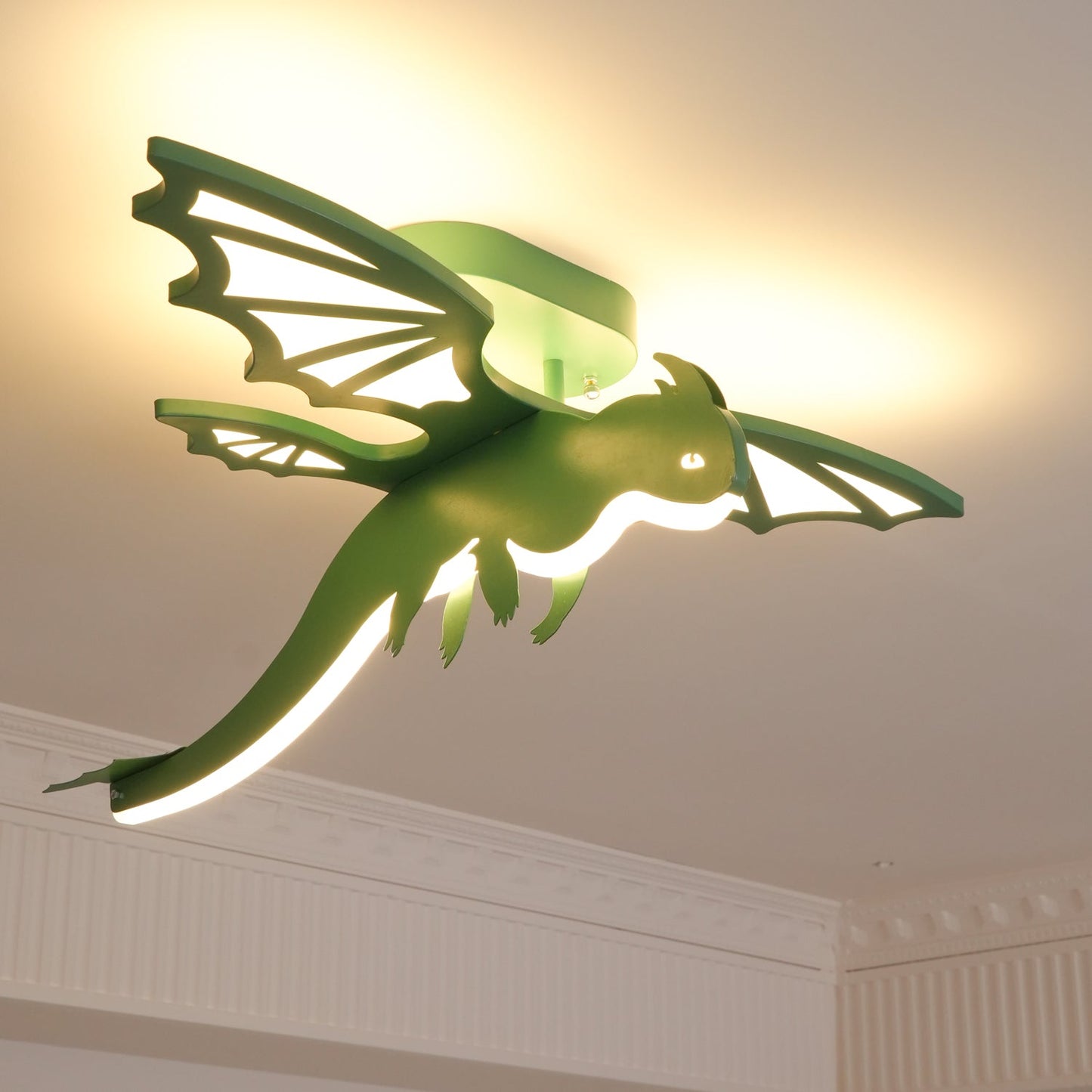 Green Dinosaur Ceiling Light | LED Acrylic | Green