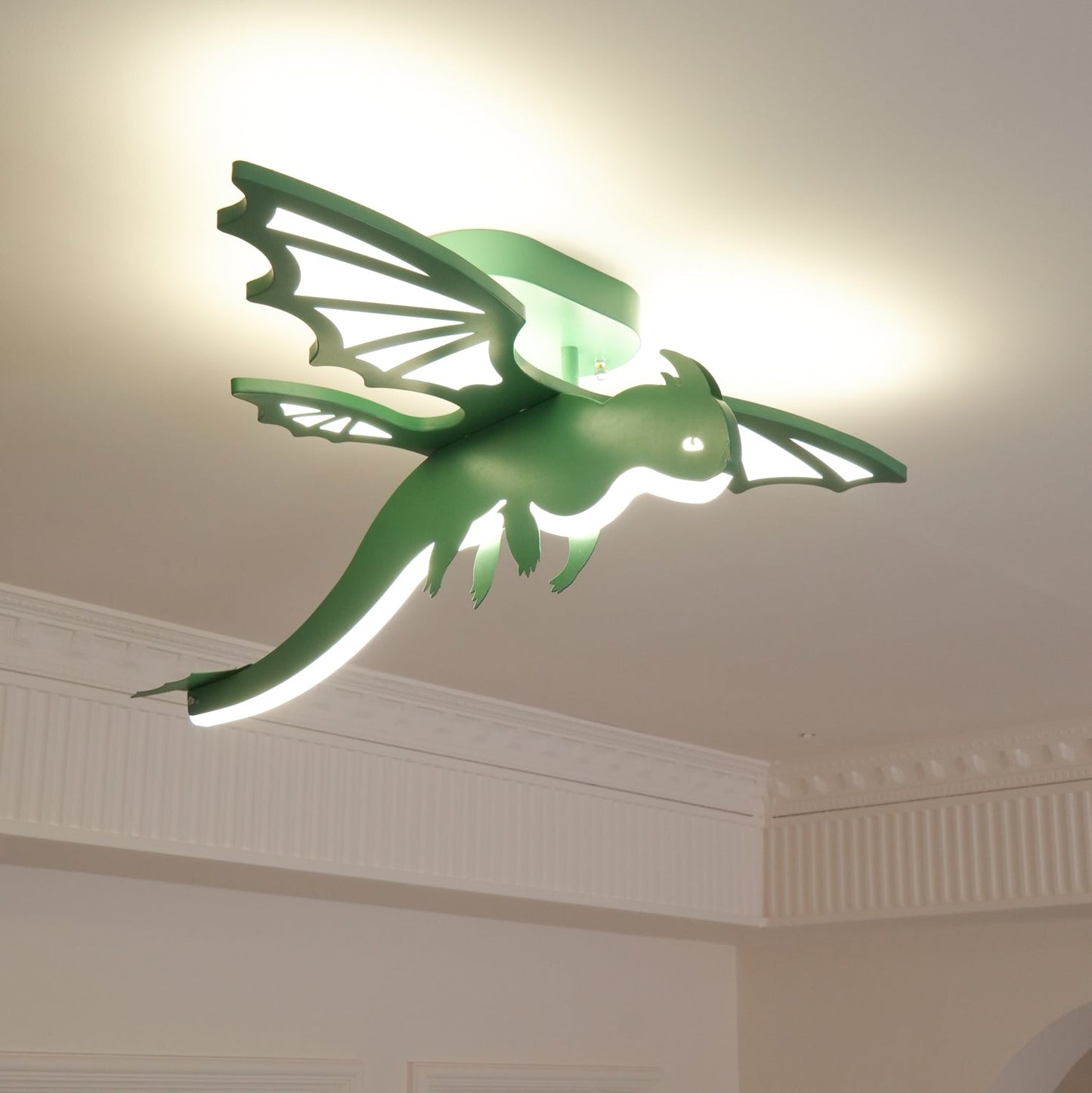 Green Dinosaur Ceiling Light | LED Acrylic | Green