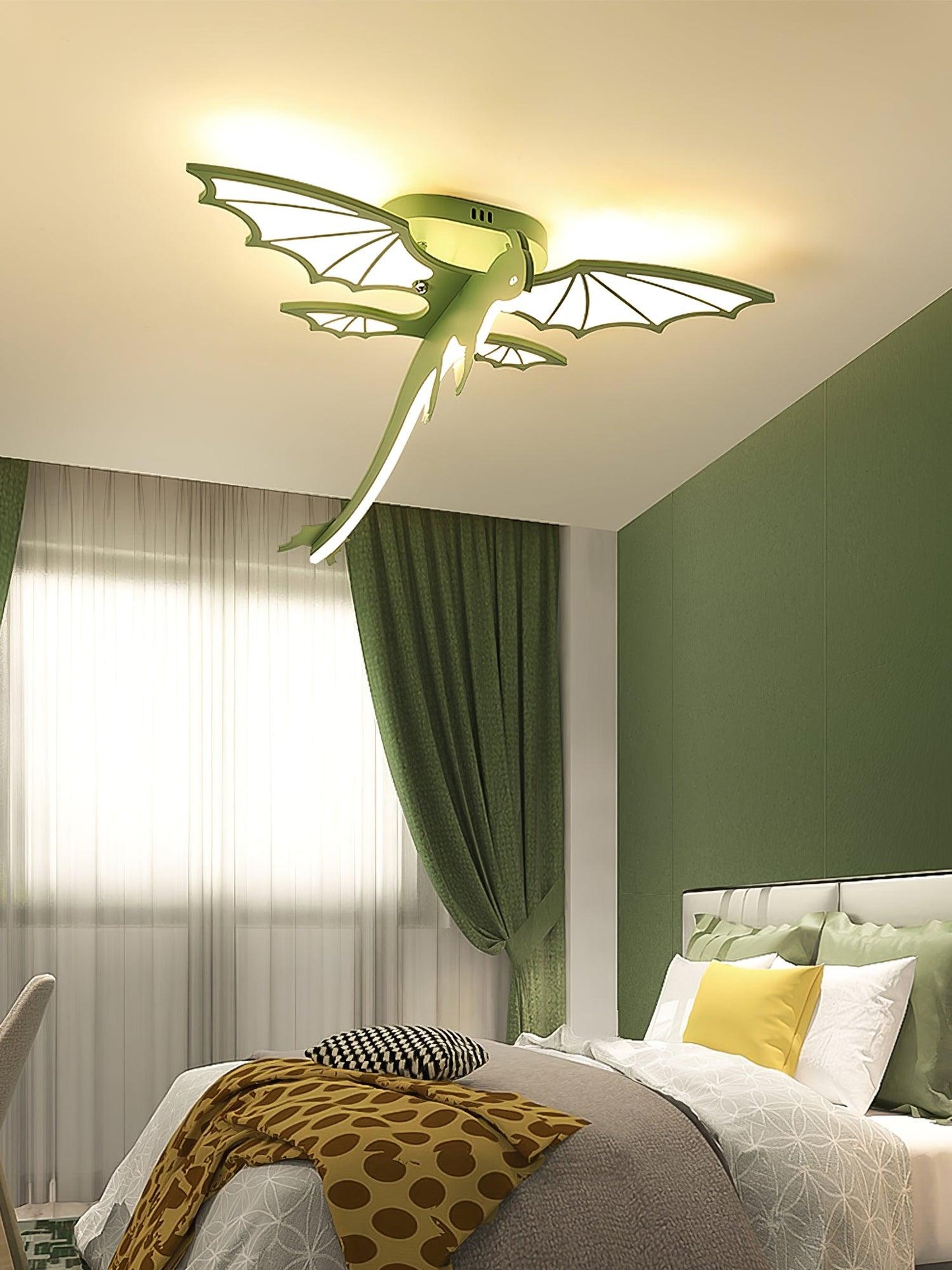 Green Dinosaur Ceiling Light | LED Acrylic | Green