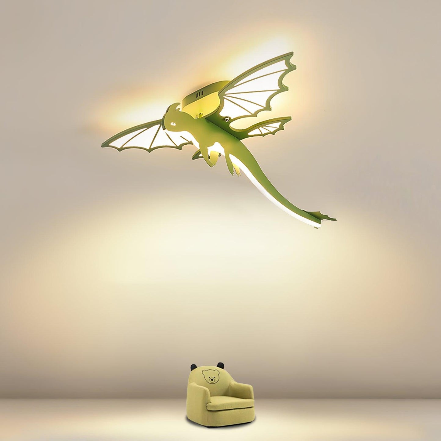 Green Dinosaur Ceiling Light | LED Acrylic | Green