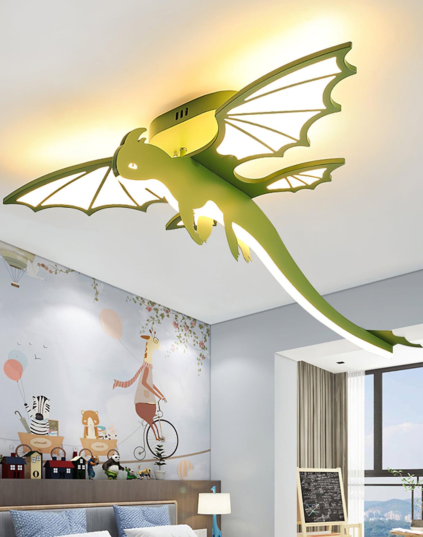 Green Dinosaur Ceiling Light | LED Acrylic | Green