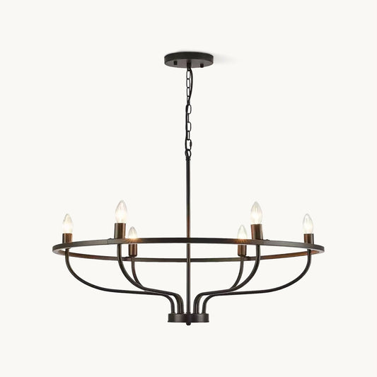 Gretchen Candle Chandelier | Metal | 6 Lights | Black and Gold