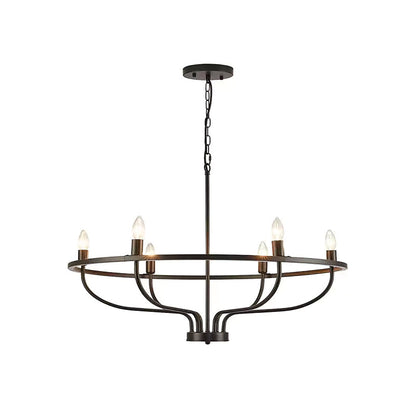 Gretchen Candle Chandelier | Metal | 6 Lights | Black and Gold