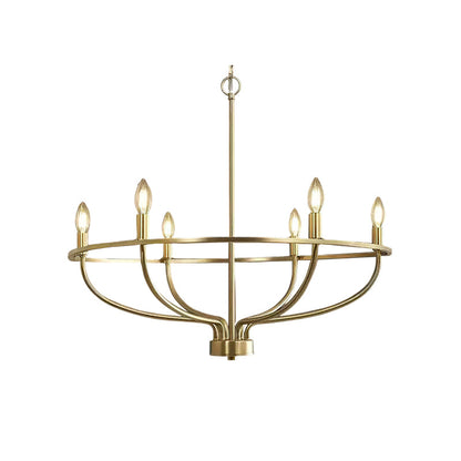 Gretchen Candle Chandelier | Metal | 6 Lights | Black and Gold