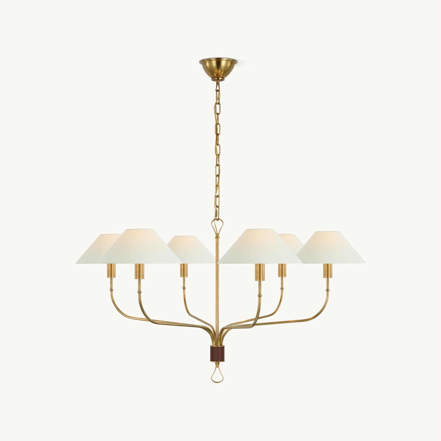 Griffin Chandelier | Brass & Leather | 2 or 6 Lights Options