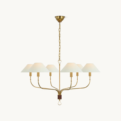 Griffin Chandelier | Brass & Leather | 2 or 6 Lights Options