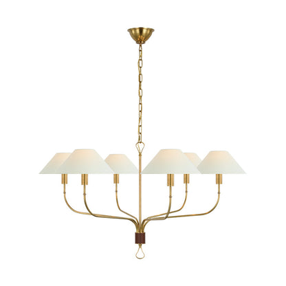 Griffin Chandelier | Brass & Leather | 2 or 6 Lights Options