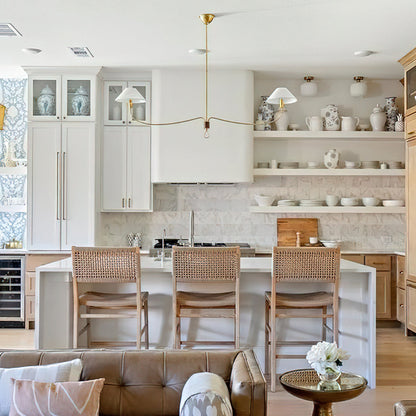 Griffin Chandelier | Brass & Leather | 2 or 6 Lights Options
