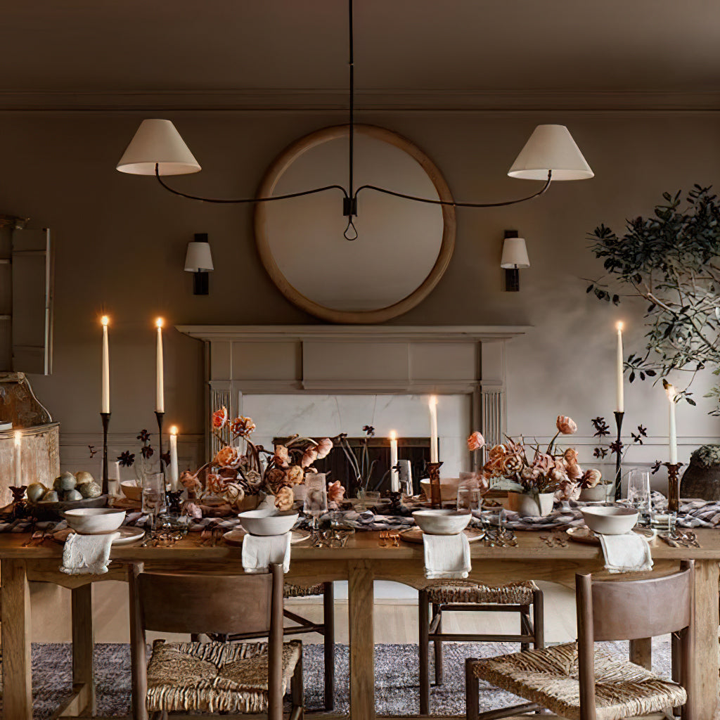 Griffin Chandelier | Brass & Leather | 2 or 6 Lights Options