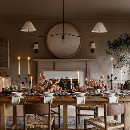 Griffin Chandelier | Brass & Leather | 2 or 6 Lights Options