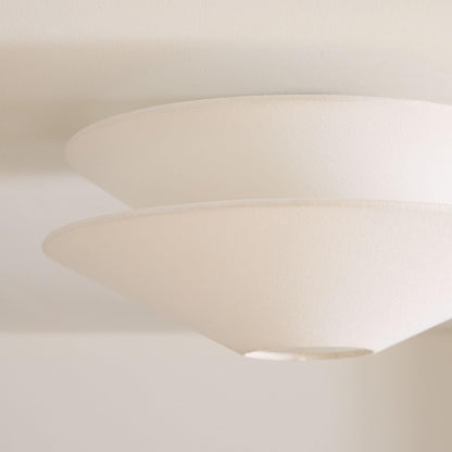 Gull Flushmount Ceiling Light | Metal & Fabric | White