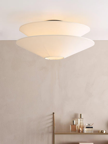 Gull Flushmount Ceiling Light | Metal & Fabric | White