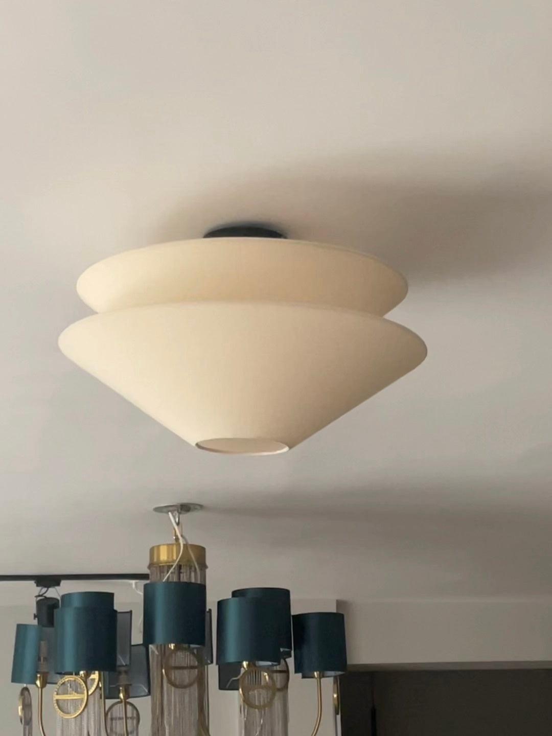 Gull Flushmount Ceiling Light | Metal & Fabric | White