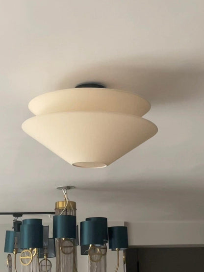 Gull Flushmount Ceiling Light | Metal & Fabric | White