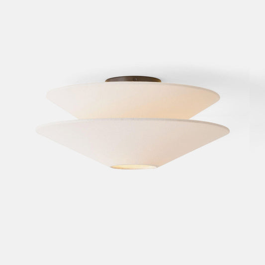 Gull Flushmount Ceiling Light | Metal & Fabric | White