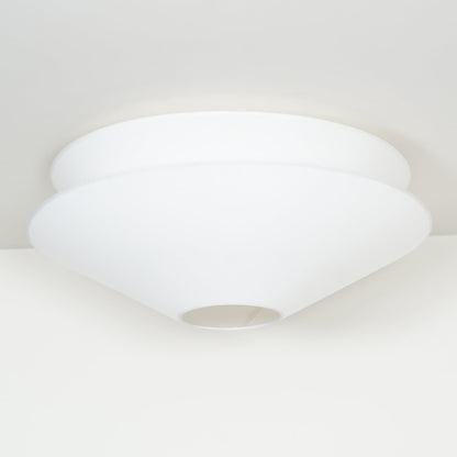 Gull Flushmount Ceiling Light | Metal & Fabric | White