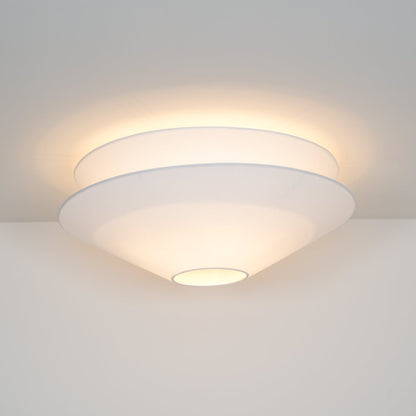 Gull Flushmount Ceiling Light | Metal & Fabric | White