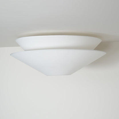 Gull Flushmount Ceiling Light | Metal & Fabric | White
