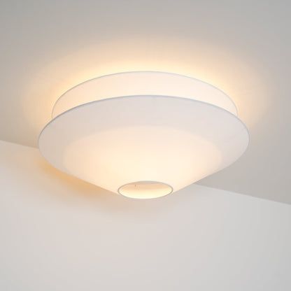 Gull Flushmount Ceiling Light | Metal & Fabric | White