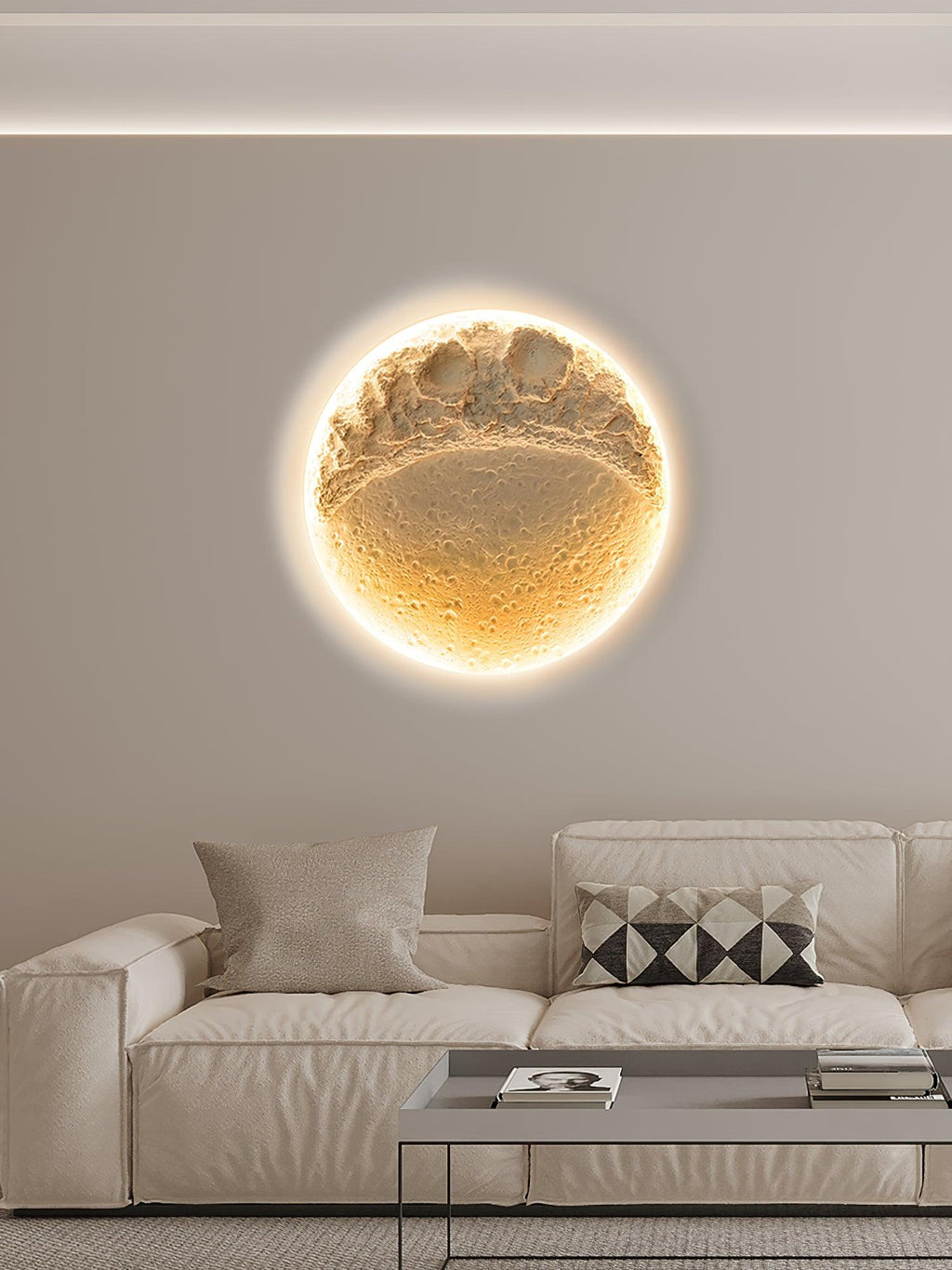 Gypsum Moon Wall Lamp | Gypsum | White