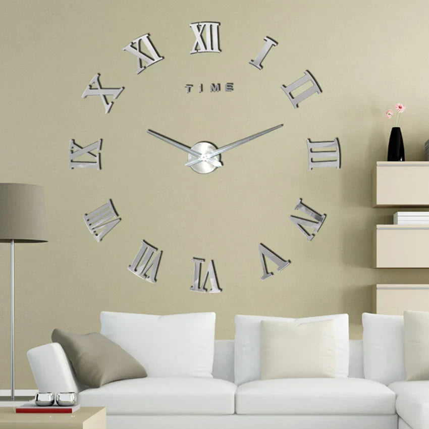 Horloge Murale 3D | Effet Miroir | Salon