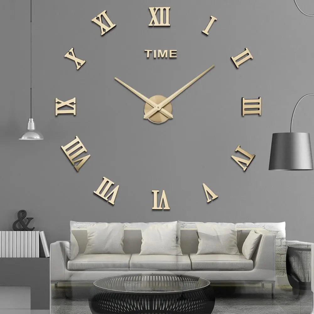 Horloge Murale 3D | Effet Miroir | Salon