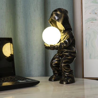 Hacker Planet Table Lamp | Metal & Resin | Black