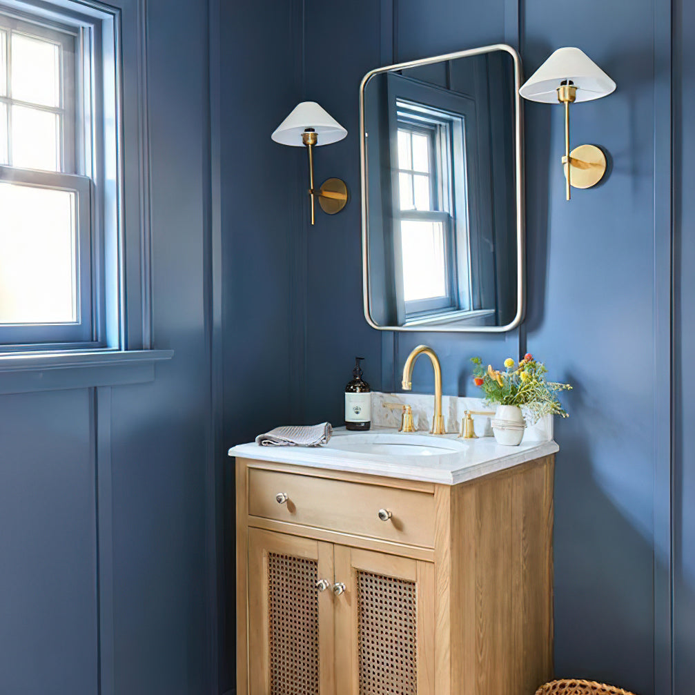 Hackney Wall Light | Brass & Fabric | Contemporary Design