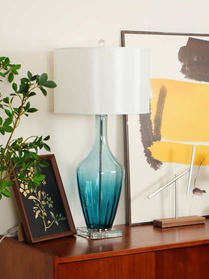Hagano Table Lamp | Azure Blue Glass | Crystal Details