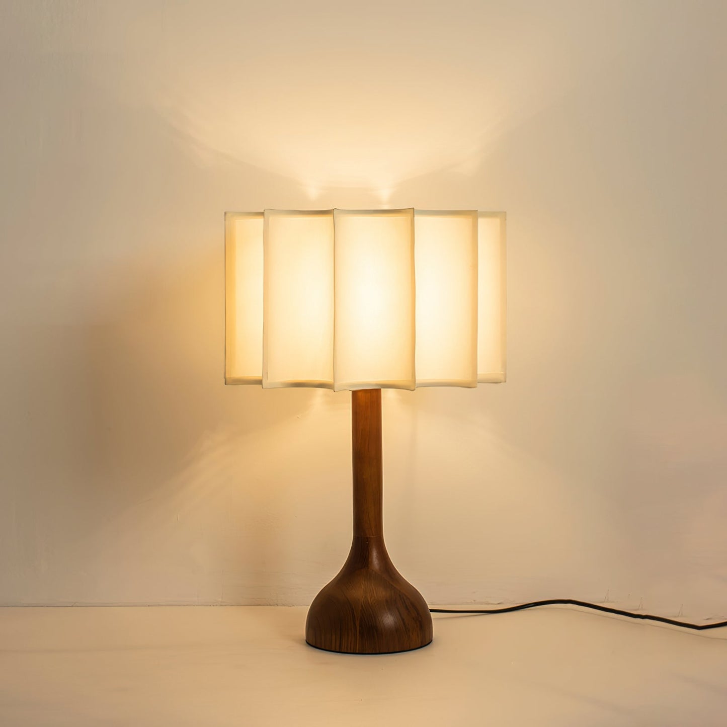 Hakka Table Lamp | Oak Base | Beige Shade | 30cm or 40cm Options