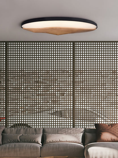 Half-Mountain Ceiling Lamp | Wood, Metal, Acrylic | White Shade