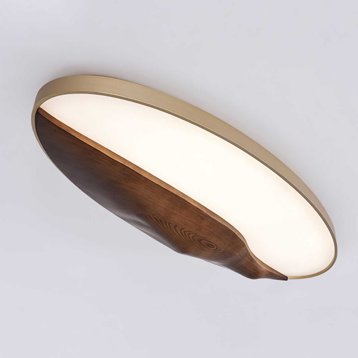 Half-Mountain Ceiling Lamp | Wood, Metal, Acrylic | White Shade