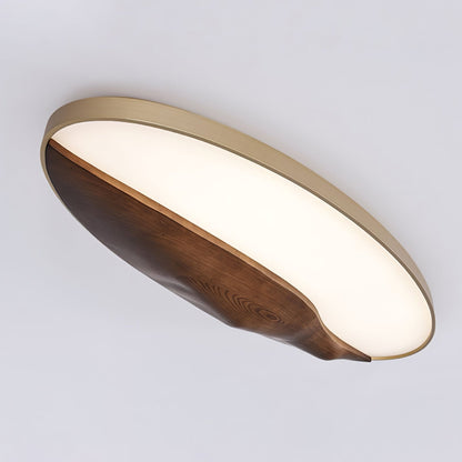 Half-Mountain Ceiling Lamp | Wood, Metal, Acrylic | White Shade