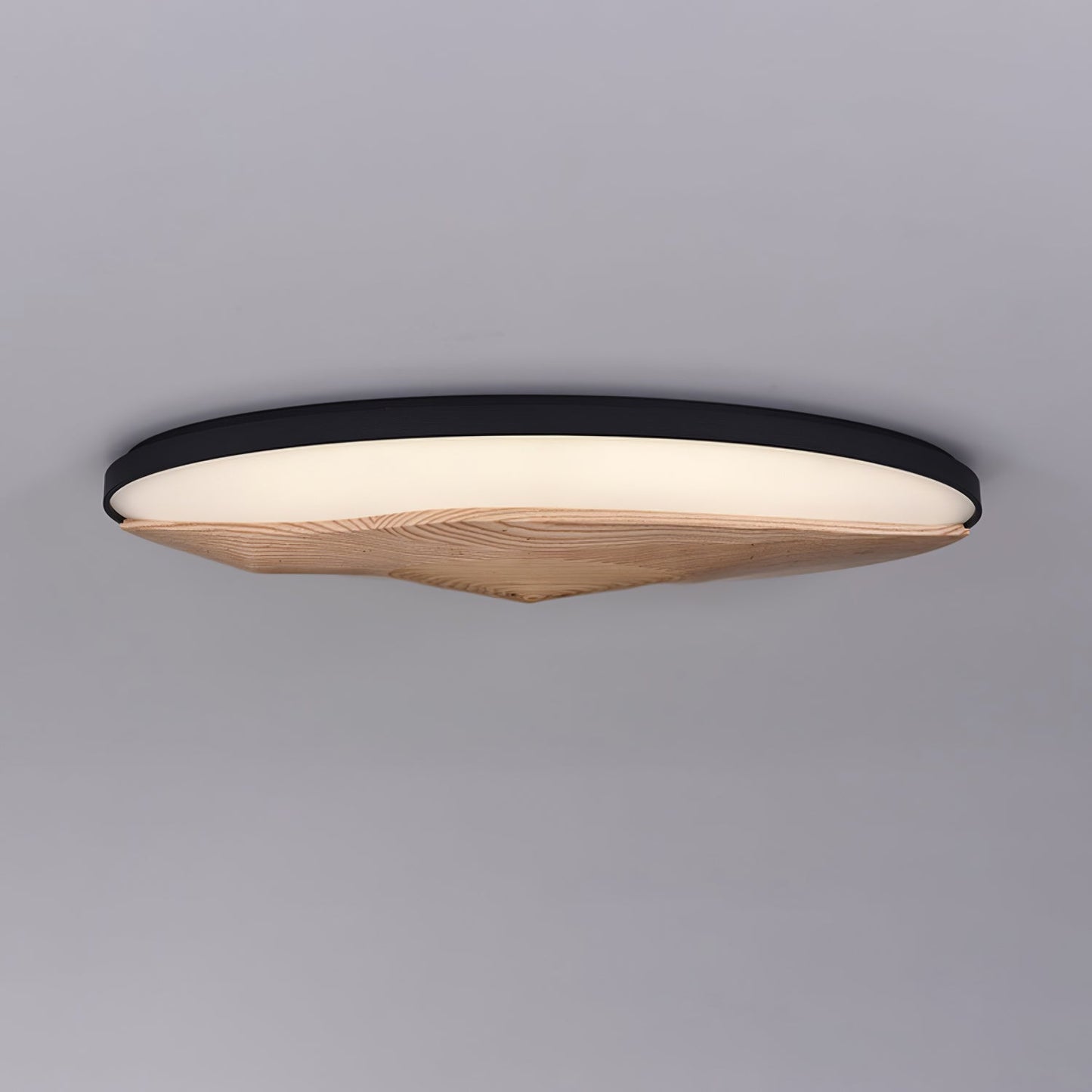 Half-Mountain Ceiling Lamp | Wood, Metal, Acrylic | White Shade