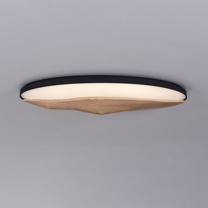 Half-Mountain Ceiling Lamp | Wood, Metal, Acrylic | White Shade