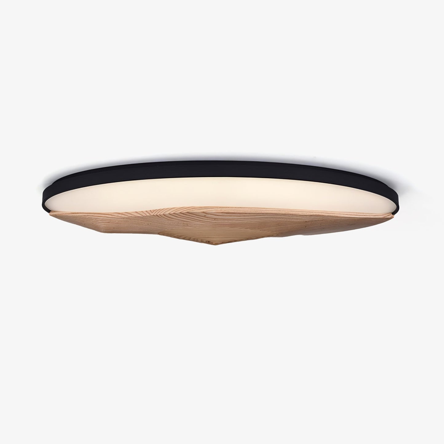 Half-Mountain Ceiling Lamp | Wood, Metal, Acrylic | White Shade