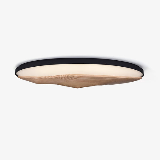 Half-Mountain Ceiling Lamp | Wood, Metal, Acrylic | White Shade