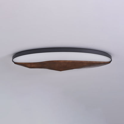 Half-Mountain Ceiling Lamp | Wood, Metal, Acrylic | White Shade