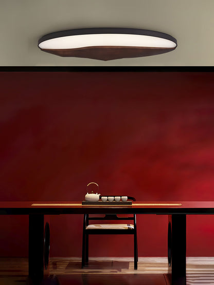 Half-Mountain Ceiling Lamp | Wood, Metal, Acrylic | White Shade