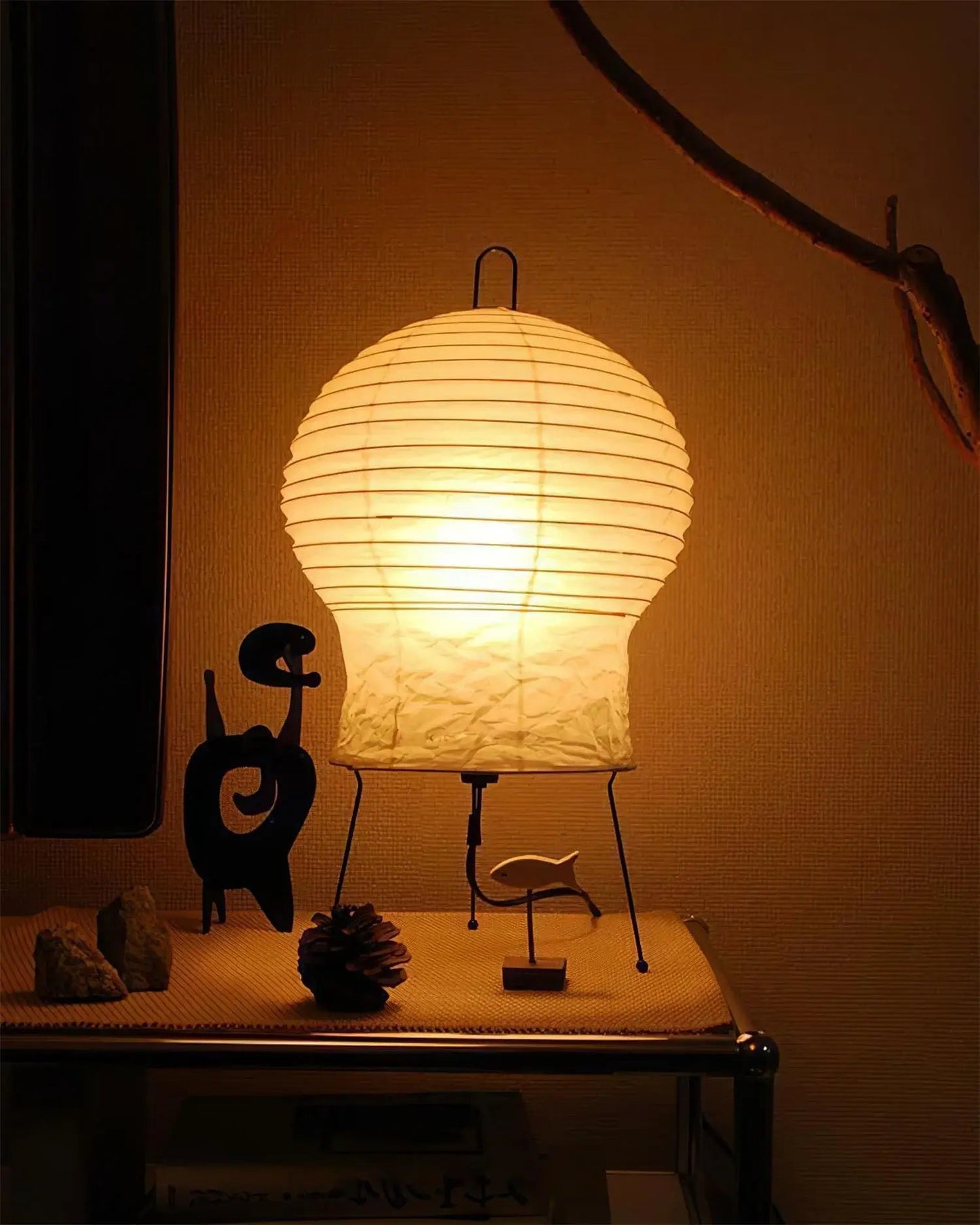 Hana Washi Table Lamp | Rice Paper & Metal | White