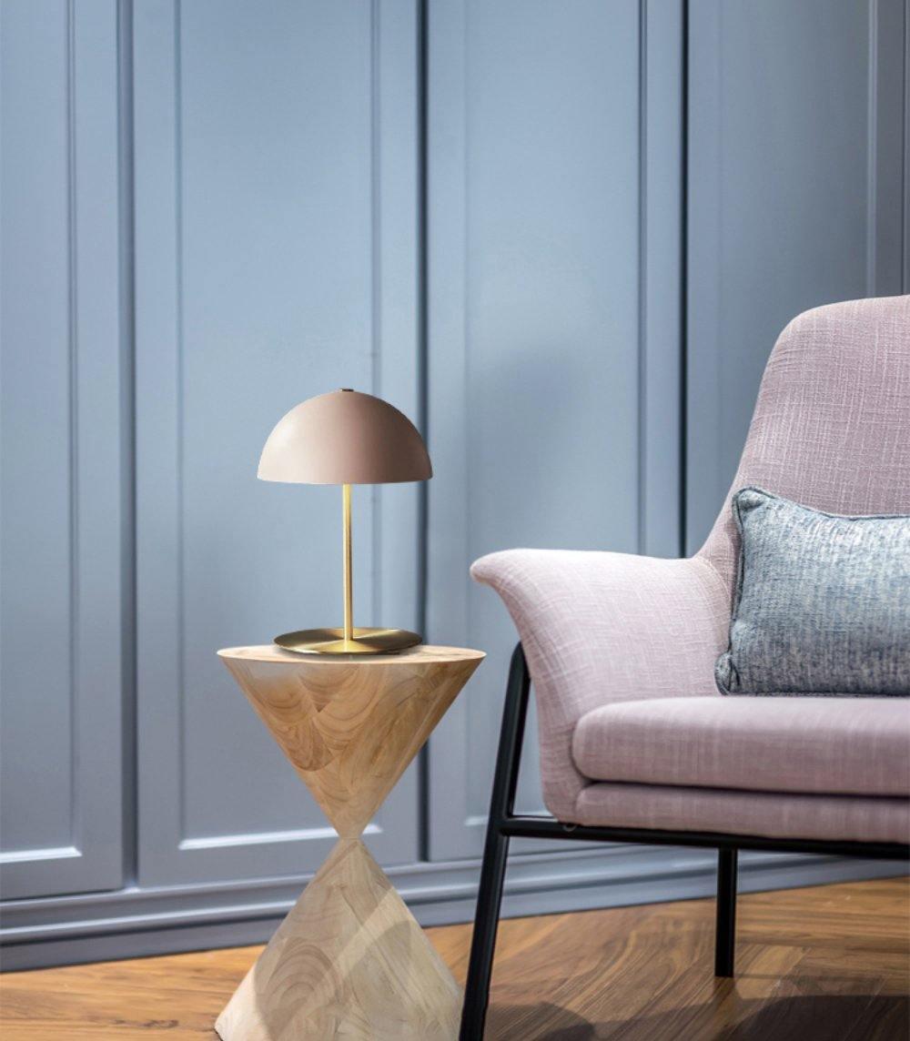 Hanna Table Lamp | Modern Dome Design | Pink Acrylic Shade