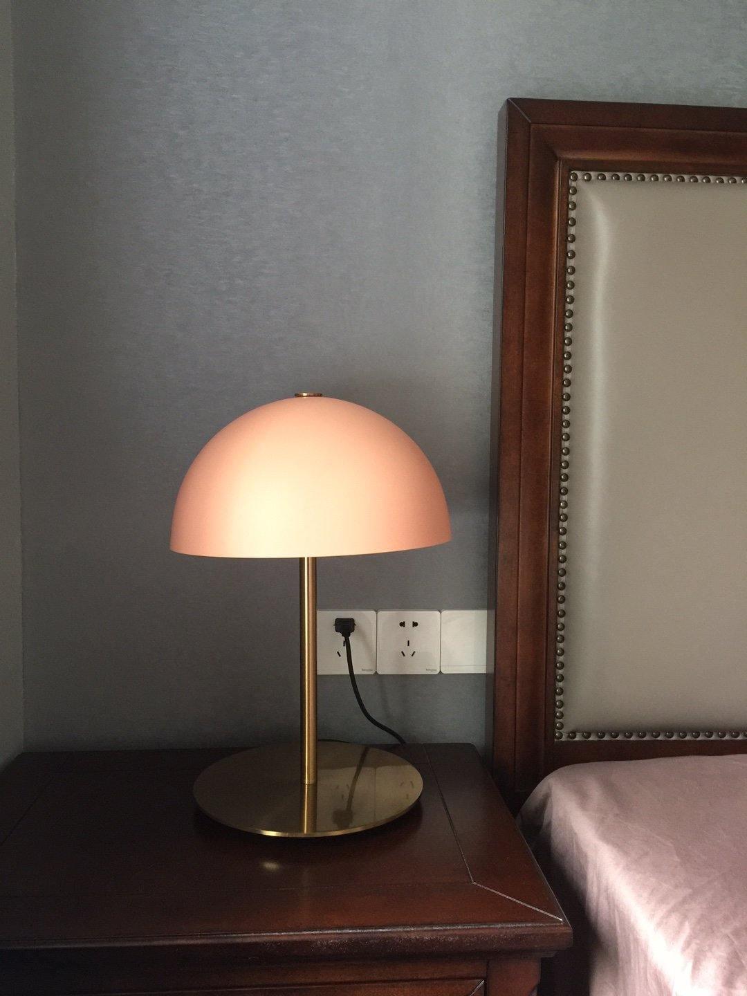 Hanna Table Lamp | Modern Dome Design | Pink Acrylic Shade