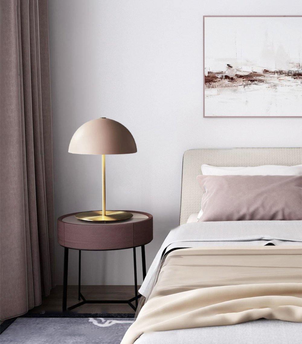 Hanna Table Lamp | Modern Dome Design | Pink Acrylic Shade