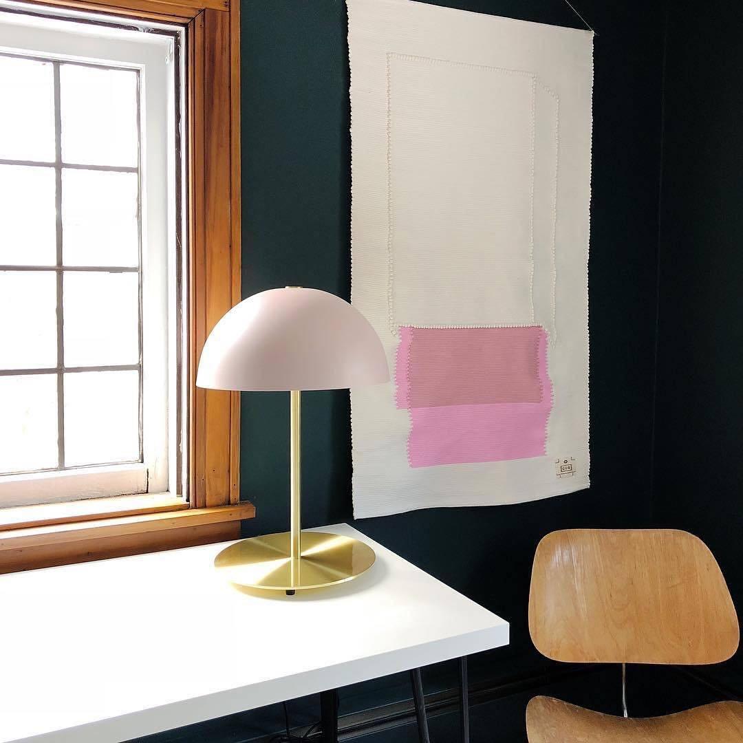 Hanna Table Lamp | Modern Dome Design | Pink Acrylic Shade