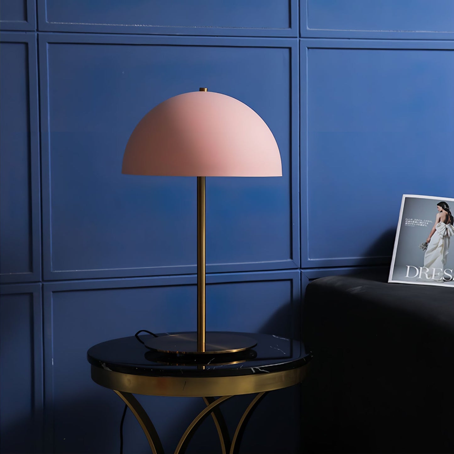 Hanna Table Lamp | Modern Dome Design | Pink Acrylic Shade